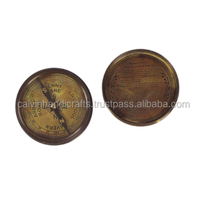 Boussole antique en laiton avec finition marron avec couvercle 3 dispositif nautique avec empreinte gravée de poème Look rétro à collectionner CHCOM403 - Product Image 6