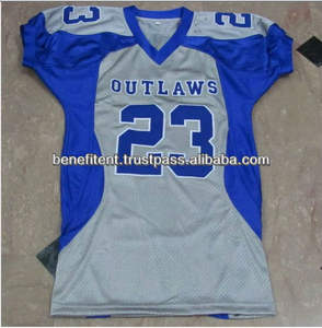 Chemises d'entraînement sportif pour hommes de meilleure qualité 100% polyester tissu respirant vêtements de sport de style football américain - Product Image 4