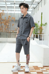 2021 new design men <b>short</b> <b>sleeve</b> sportsuits 2 piece sets for men's summer sportswear - Product Image 3
