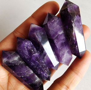 Natural Amethyst Quartz Double Point <b>Crystal</b> <b>Raw</b> Quartz Healing Stone Chakra Gemstone 925 Silver Ring Bulk Wholesale Supplier - Product Image 5
