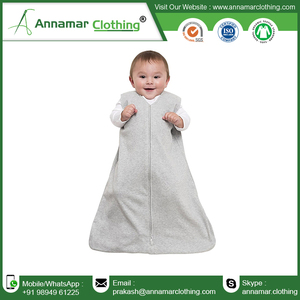 100 design personnalisé logo et étiquette fabricants certifiés GOTS Inde simple jersey coton 160gsm bébé sac de couchage avec - Product Image 3