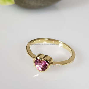 Bague en Quartz Rose avec Pierre Précieuse en Argent Sterling 925 Belle main Plaqué Or Mode Unique Bijoux - Product Image 2