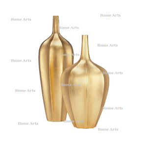 Ensemble de 2 vases à fleurs en laiton poli doré, taille et forme personnalisées, vase à fleurs provenant du meilleur exportateur en Inde - Product Image 1