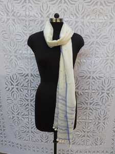 Bufanda Jamdani de algodón tejida a mano de lujo, envoltura de cuello de verano, Dupatta para mujer, ropa de calle informal y bufandas de playa - Product Image 5