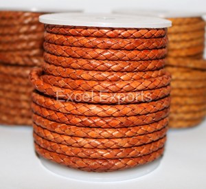 Premium <b>Braided</b> Leather Cords 3mm 4mm 5mm for Jewelry Making Woven Leather for Necklaces - Product Image 2