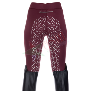 Medias ecuestres occidentales Unisex de alta elasticidad, mallas para montar a caballo para mujer con asiento de silicona completo, diseño al por mayor - Product Image 3