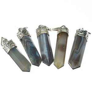 Pendentif crayon casquette agate grise classique Produit du fournisseur de haute qualité - Product Image 1