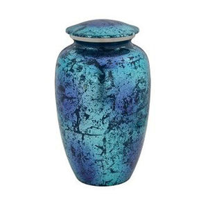 New Blue Fire Aluminium Cremation Urns Human Ashes Urns Hot Selling and High Quality Direct Indian Factory Sale - Product Image 1