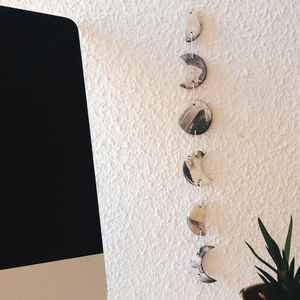 Arte de Pared con Fases Lunares de Cuerda, con Lunas de Resina y Cordón de Algodón Natural, Decoración de Pared Boho Hecha a Mano, Venta al por Mayor - Product Image 3