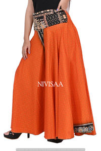 กางเกงพลาโซสไตล์โบฮีเมียนเอวสูงกางเกงพลาโซทรงเอวสูงสำหรับผู้หญิงสีสวยใส่พอดีดีไซน์ได้รับความนิยม - Product Image 4