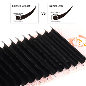 Pestañas de Cachemira Planas Elipse, Extensiones de Pestañas de Terciopelo, Bandejas de Pestañas al por Mayor, Suministros Veganos, Fibra PBT Coreana, Curvatura CC, CharmLash - Product Image 1