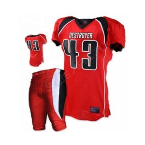 Precio de fábrica de alta calidad Vintage transpirable Unisex Durable impresión su propio diseño personalizado conjunto de uniformes de fútbol americano - Product Image 3