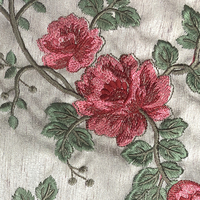 Tissu en polyester résistant à l'eau à broderie florale colorée du fabricant direct pour robes de vêtements pour filles sacs de rembourrage