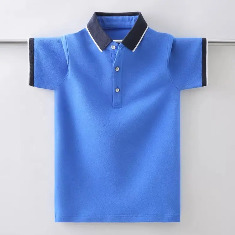 어린이 폴로 셔츠 솔리드 디자인 키즈 반팔 탑스 티셔츠 학교 소년 착용