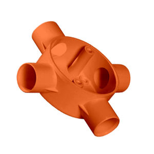 สีส้มพีวีซีสี่ทางทางแยก-ใช้สำหรับพีวีซีท่อแข็ง-ที่มีคุณภาพสูงของอุปกรณ์ท่อกล่องทำในเวียดนาม - Product Image 1