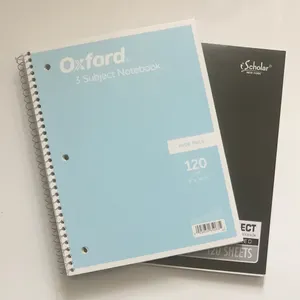 बेस्ट सेलिंग प्रोफेशनल प्रिंटिंग सर्पिल नोटबुक 120 शीट प्रीमियम सामग्री के साथ स्कूल कार्यालय घर के लिए लाइट ब्लू कवर