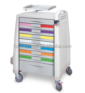 Chariot médical, chariot d'urgence mobile en abs, pour hôpital, prix d'hôpital, 1 pièce