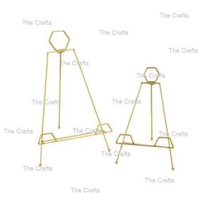 Juego de soporte de bienvenida de color dorado de metal de dos tamaños diferentes Soporte de bienvenida para uso en decoración de fiesta de boda - Product Image 1