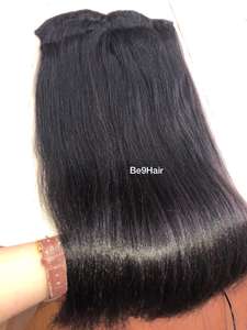 Straight Clip in Hair extensions Vietnamese High Quality cuticle aligned hair Virgin Remy hair Wholesale price - Product Image 4