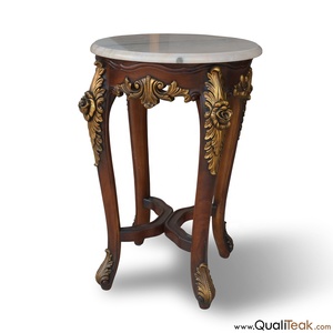 Table latérale ronde en marbre, sculpture Antique, 1 pièce - Product Image 1