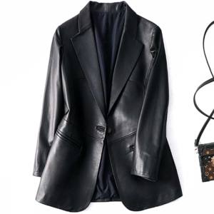 เสื้อเบลเซอร์หนังสำหรับผู้หญิง,เสื้อเบลเซอร์แฮนด์เมดแบบสั่งตัด - Product Image 2