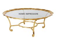 Table basse ronde en métal avec miroir, produit de luxe, mobilier d'intérieur, Table basse