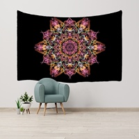 Tapisserie murale à motif décoratif abstrait, flamme, mandala, fleur, impression UV