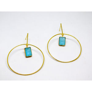 Boucle d'oreille en laiton de forme carrée, finition mate dorée, à la mode, nouveauté, pour filles et femmes - Product Image 5