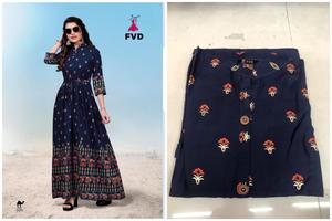 ผ้าเครปพิมพ์ลายผ้าจอร์เจียสำหรับสาวอินเดียเสื้อผ้าสำหรับงานเทศกาลที่มีการคัดเลือกมากที่สุด - Product Image 5