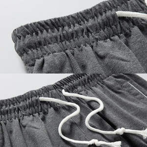 Pantalones cortos de algodón con bolsillos para gimnasio, color gris, para correr - Product Image 5