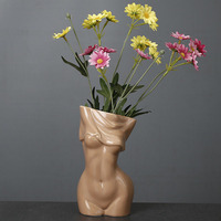 Statue de fleur en céramique, pot de fleurs en forme de corps féminin Sexy, pour cadeaux d'anniversaire, décoration de bureau, de maison