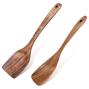 Salade en bois Cuillère de mélange servant Skimmer spatule et turner Bon Marché En Bois Cuillères À Servir Ensemble de 8 pièces à bas prix - Product Image 6