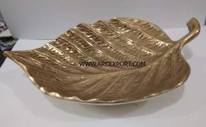 Design standard plaqué or laiton fruits secs serveur Ware bol en gros maison Table décoration service feuille bols pour Offre Spéciale - Product Image 4