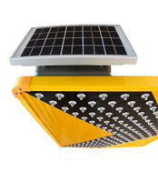 Panneau de signalisation routière solaire LED extérieur, jaune et blanc, clignotant, résistant aux intempéries, visibilité 500 m, lumières prismatiques haute intensité