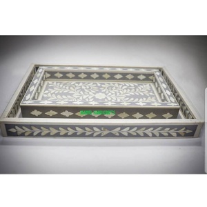 แม่แตงถาดเสิร์ฟงานหัตถกรรมทำจากไม้ไข่มุก,ถาดของขวัญสำหรับตกแต่งบ้านสไตล์อาหรับรอมฎอน - Product Image 1