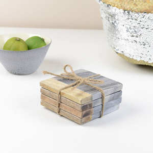 Posavasos de piedra de mármol hecho a mano de alta calidad, monograma personalizado, forma cuadrada, cocina clásica negra, nuevo regalo de inauguración de la casa, alfombrilla/almohadilla - Product Image 4