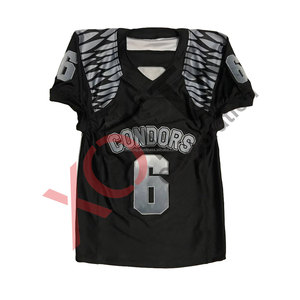Maillot de football américain personnalisé par sublimation, grande taille, court, respirant, avec broderie en sergé sublimé, uniforme d'été pour le collège - Product Image 2