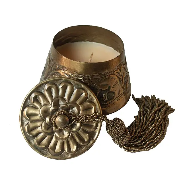 Candela profumata di lusso del barattolo dell'oro della decorazione domestica unica all'ingrosso alla rinfusa a buon prezzo dall'india