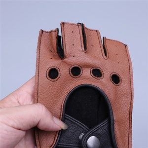 Gants de conduite en cuir de mouton véritable, mitaines sans doigts, de haute qualité, nouveaux modèles 2022 - Product Image 6