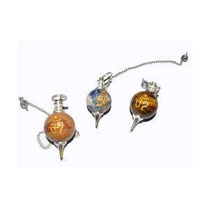 Péndulos Tallados en Ágata con Diseño Feng Shui 2024 |   Collar de Piedras Om Mix para Radiestesia y Reiki al por Mayor - Product Image 1