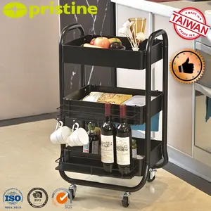 Kalite satış raf toptan tayvan üretici ev depolama ev DIY 3 TIER sağlam Metal haddeleme programı aracı sepeti