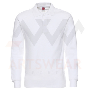 Camiseta de manga larga de alta calidad para hombre y mujer, polo de color azul, 100% algodón, informal, con logotipo personalizado, venta al por mayor, unisex - Product Image 5
