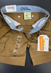 Enfants à la mode stocklot vêtements haute qualité Cargo bermuda pantalon court avec ceinture pour garçon - Product Image 5