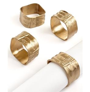 Gold Plated Leaf Design Metal <b>Napkin</b> Ring - Product Image 5