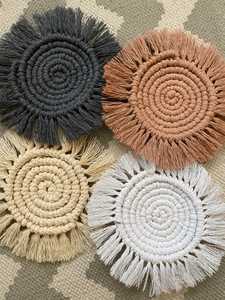 Posavasos de macramé redondo, decoración Bohemia, 10 cm - Product Image 4