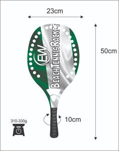 Raquetas de Tenis Playa Personalizadas de Carbono y Fibra de Vidrio, Raqueta de Pádel Playa con Logotipos y Combinaciones de Colores, 310-330g, 50cm - Product Image 3