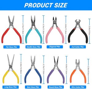 Jewelry <b>Pliers</b> Set Jewelry Repair Tools Kit Round <b>Nose</b> <b>Pliers</b> <b>Needle</b> <b>Nose</b> <b>Pliers</b> Wire Cutters for Jewelry Making - Product Image 2