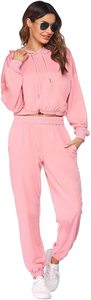 Ropa para correr para mujer y niña, trajes de dos piezas, chándales de moda, top corto - Product Image 6