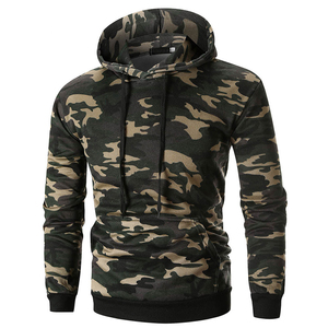 Sweat à capuche à manches longues en coton épais camouflage noir surdimensionné pull thermique sublimation sweats à capuche pour hommes vente en gros - Product Image 1