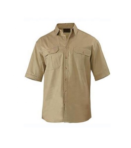 Workwear เสื้อทำงานผ้าฝ้ายโพลีเอสเตอร์ของผู้ชาย,เสื้อเชิ้ตทำงานเครื่องแบบ Colar สองกระเป๋าป้องกันฝุ่น - Product Image 1